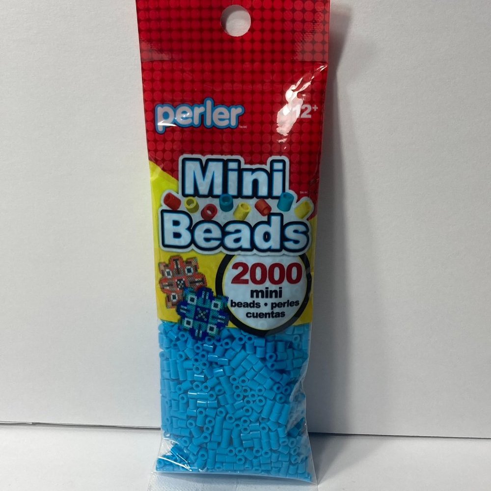 Perler Turquoise Blue Mini Beads 15 Packs (2000 Beads per Pack) Small  Craft